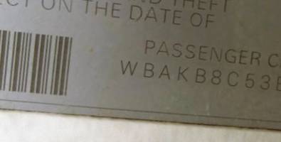 VIN prefix WBAKB8C53BC4