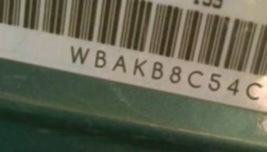 VIN prefix WBAKB8C54CC8
