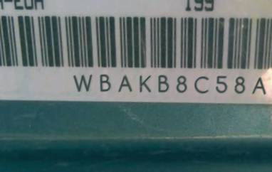 VIN prefix WBAKB8C58ACY