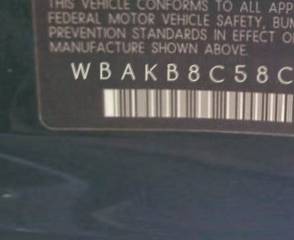 VIN prefix WBAKB8C58CC8
