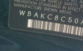 VIN prefix WBAKC8C50AC4