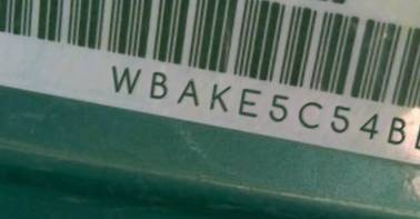 VIN prefix WBAKE5C54BE5