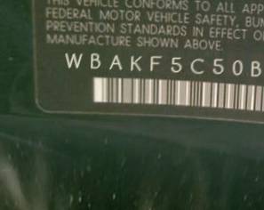 VIN prefix WBAKF5C50BE3