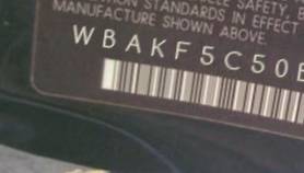 VIN prefix WBAKF5C50BE6