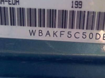 VIN prefix WBAKF5C50DE6