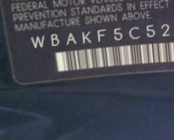VIN prefix WBAKF5C52BE5
