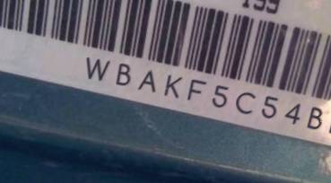 VIN prefix WBAKF5C54BE3