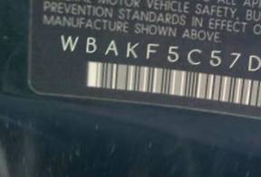 VIN prefix WBAKF5C57DE6