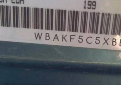 VIN prefix WBAKF5C5XBE5