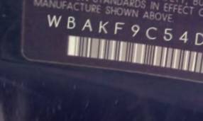 VIN prefix WBAKF9C54DE6