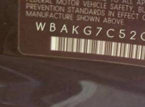 VIN prefix WBAKG7C52CE2