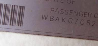VIN prefix WBAKG7C52DE8