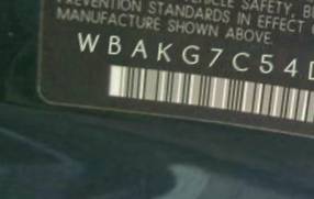 VIN prefix WBAKG7C54DE2