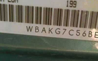 VIN prefix WBAKG7C56BE5