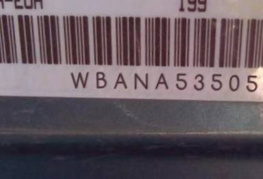VIN prefix WBANA53505B6