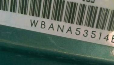 VIN prefix WBANA53514B1