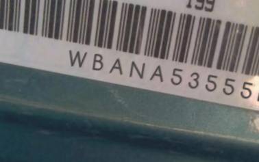 VIN prefix WBANA53555B8