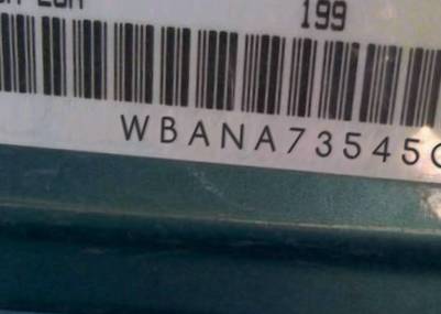 VIN prefix WBANA73545CR