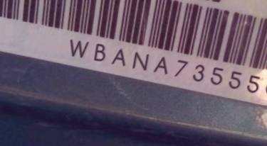 VIN prefix WBANA73555CR
