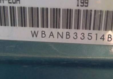 VIN prefix WBANB33514B0