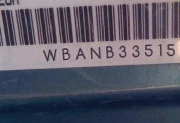 VIN prefix WBANB33515CN