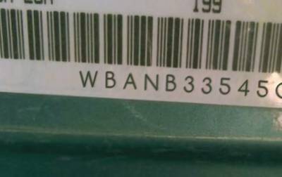 VIN prefix WBANB33545CN