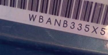 VIN prefix WBANB335X5CN