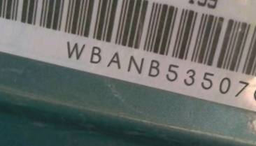 VIN prefix WBANB53507CP