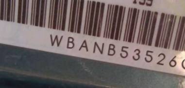 VIN prefix WBANB53526CN