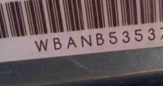 VIN prefix WBANB53537CP
