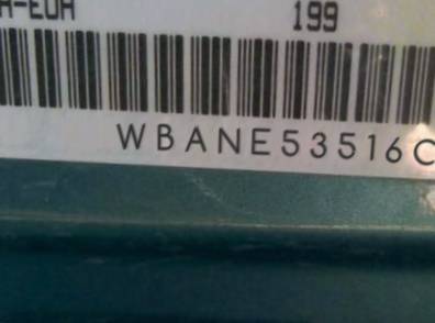 VIN prefix WBANE53516CK