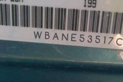 VIN prefix WBANE53517CY