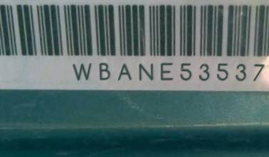 VIN prefix WBANE53537CY