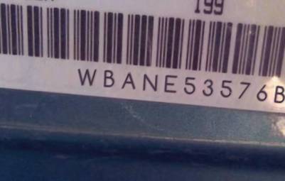 VIN prefix WBANE53576B9