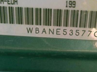 VIN prefix WBANE53577CW