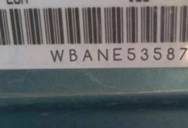 VIN prefix WBANE53587CW