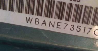 VIN prefix WBANE73517CM