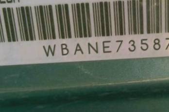 VIN prefix WBANE73587B9