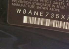 VIN prefix WBANE735X7CM
