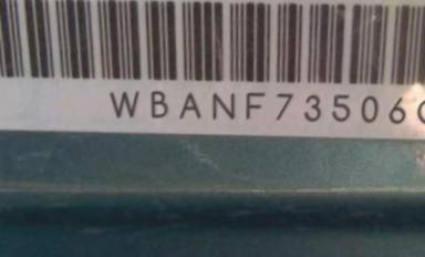 VIN prefix WBANF73506CC