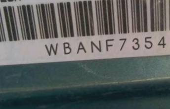 VIN prefix WBANF73546CG