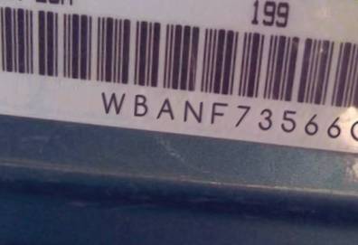 VIN prefix WBANF73566CU