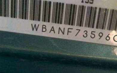 VIN prefix WBANF73596CG