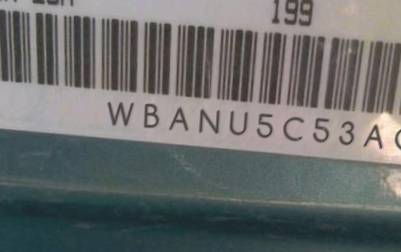 VIN prefix WBANU5C53AC3