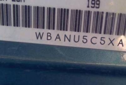VIN prefix WBANU5C5XAC1