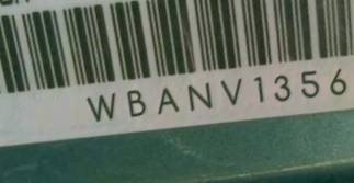 VIN prefix WBANV13568CZ