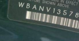VIN prefix WBANV13578C1