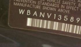 VIN prefix WBANV13589C1