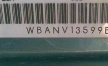 VIN prefix WBANV13599BZ