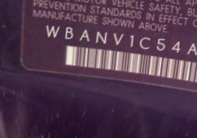 VIN prefix WBANV1C54AC3